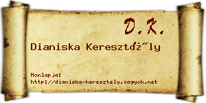 Dianiska Keresztély névjegykártya